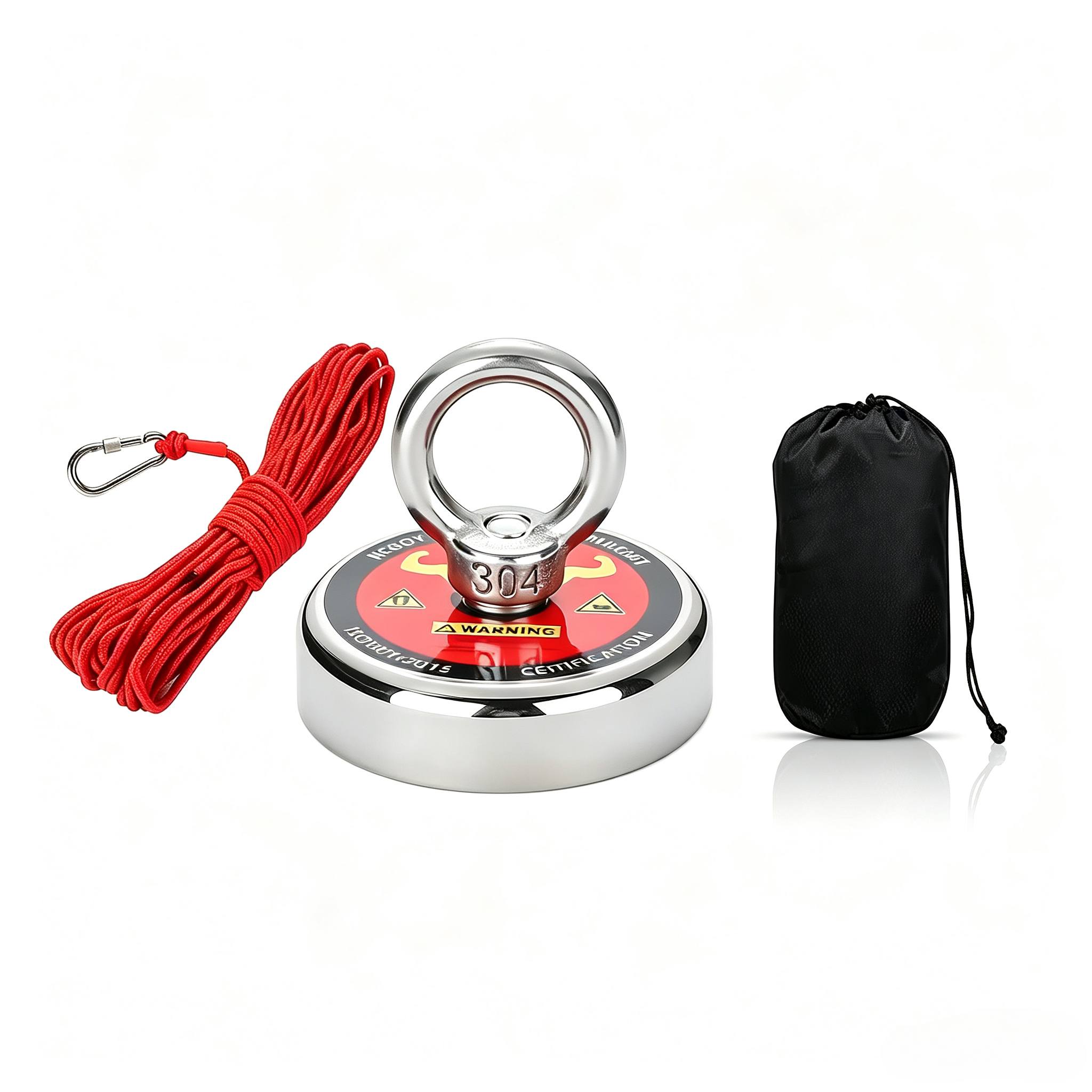 TEMU Kit per pesca magnetica con borsa portaoggetti , al neodimio J44 da 1,73'' per impieghi gravosi con resistente da 10 m (32,8 piedi), di trazione