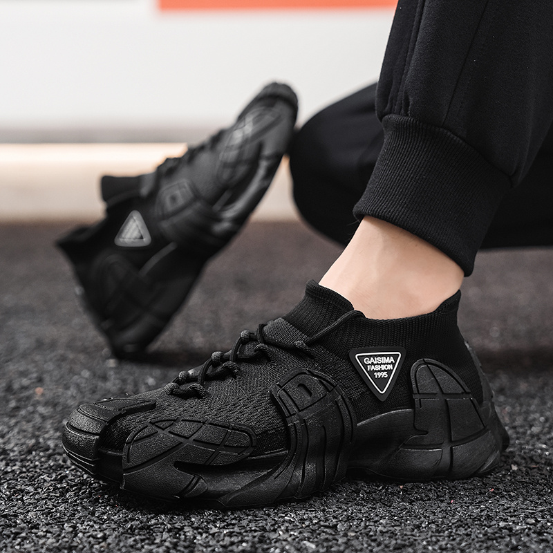 Men's Mesh Breathable Sneakers with Thick Soles, Anti-Slip Running Shoes, Shock-Absorbing, Wear-Resistant Jogging Shoes, Fashionable, Dry, Comfortable Casual Shoes