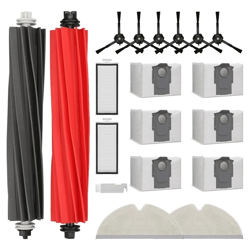 19pcs Q8 Max & Q5 Pro Accessory Kit - Includes Main Brush, Side Brushes, Hepa Filters, And Mop Pads For Vacuuming Performance