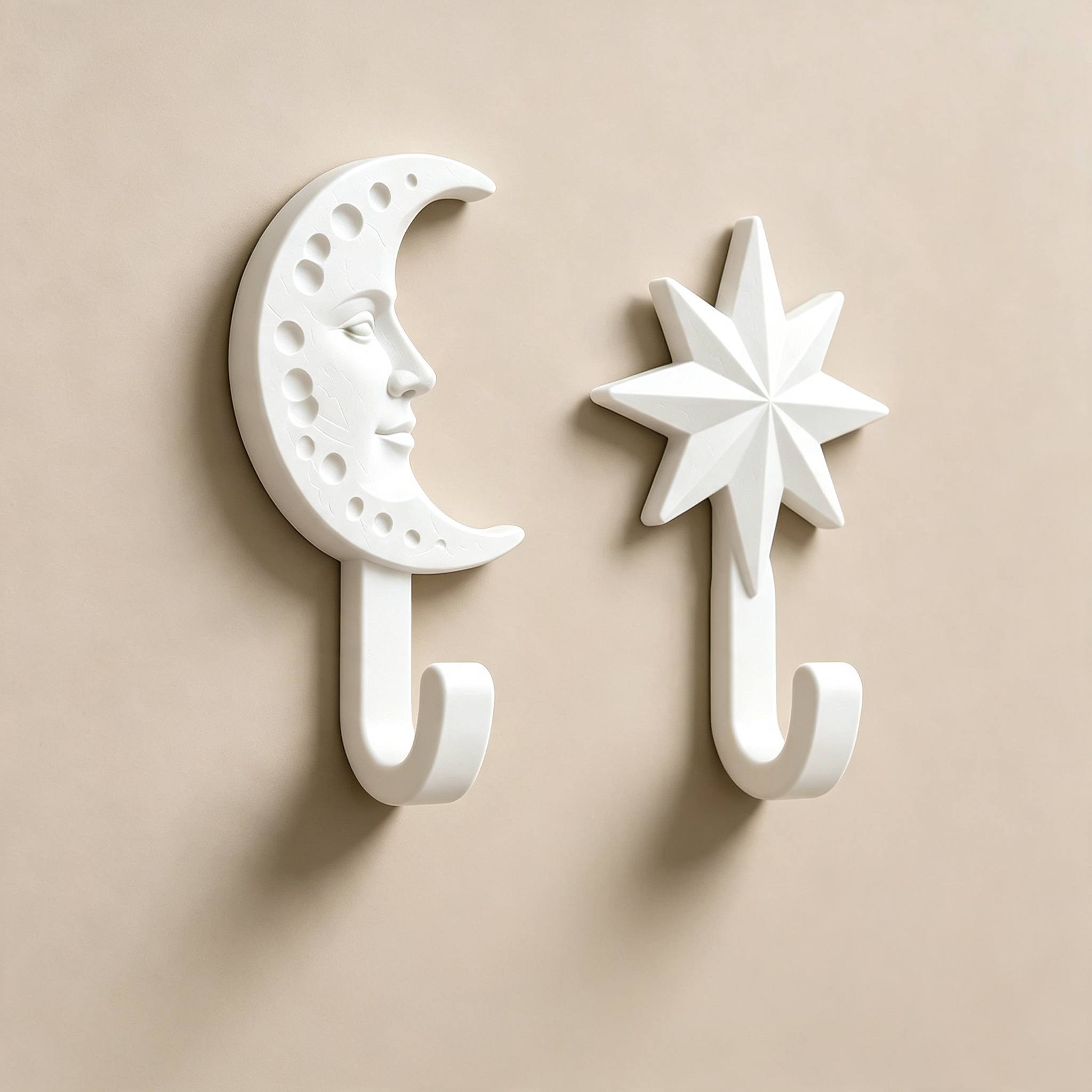TEMU 2pcs Shaped No-drill Wall Hooks, Retro Decorative Hooks, Entrance Key Storage Rack, Bedroom Bathroom Wall Creative Hanging, Home Artistic Style