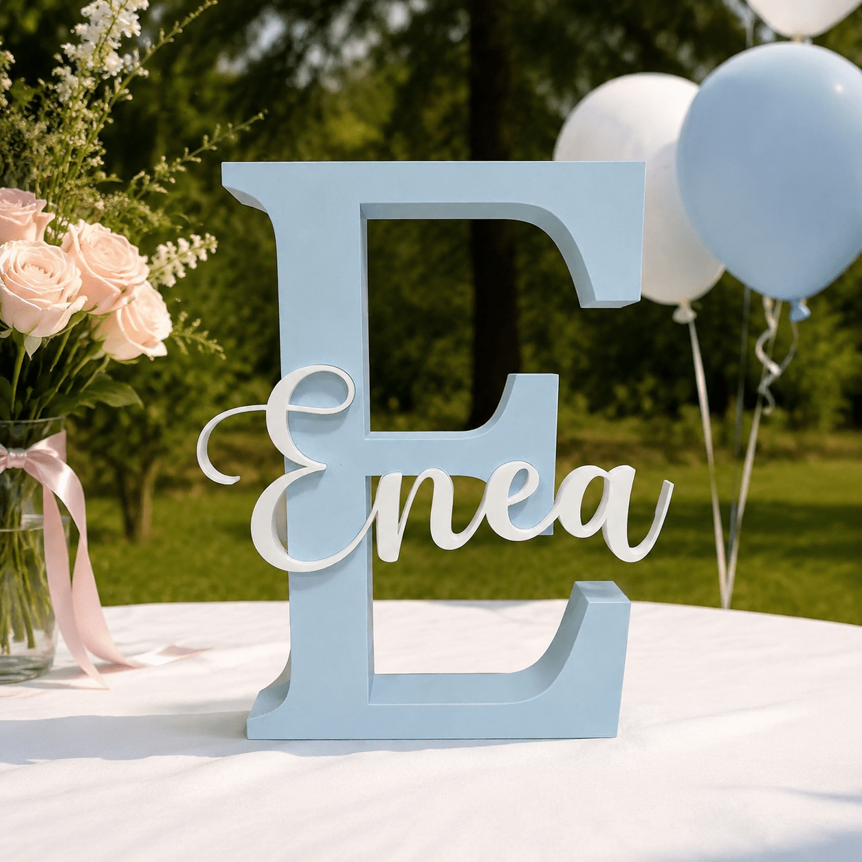 TEMU Personalized Large Initial Letter With Name/initials - Thick Pvc Tabletop Decoration Suitable For, Office, Parties, Weddings, Birthdays,