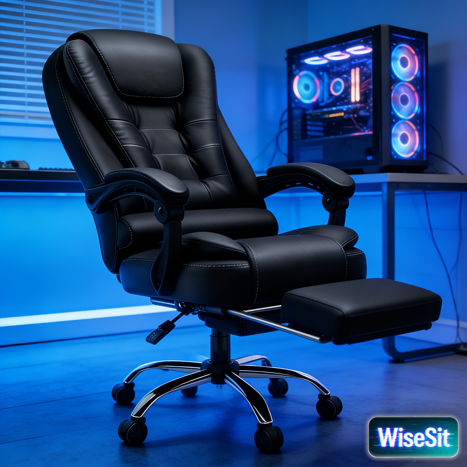 Ergonomic Office Chair, Large Executive Chair for Adults, Featuring Reclining Function and Leg Support, Comfortable Computer Chair for Office Work, Desk Work, and Gaming/esports, Equipped with Soft Armrests and a Swivel Base,