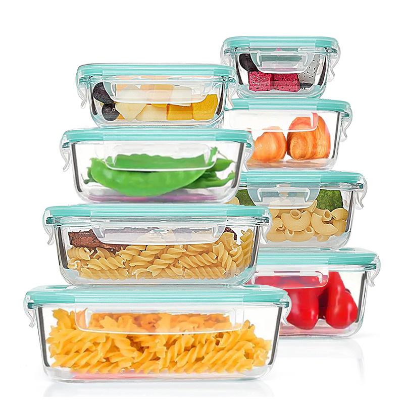 16pcs borosilicate glass serving containers with lids airtight lunch boxes for food storage microwave oven freezer dishwasher safe ideal for   vegetables sandwiches meal prep Product details 0