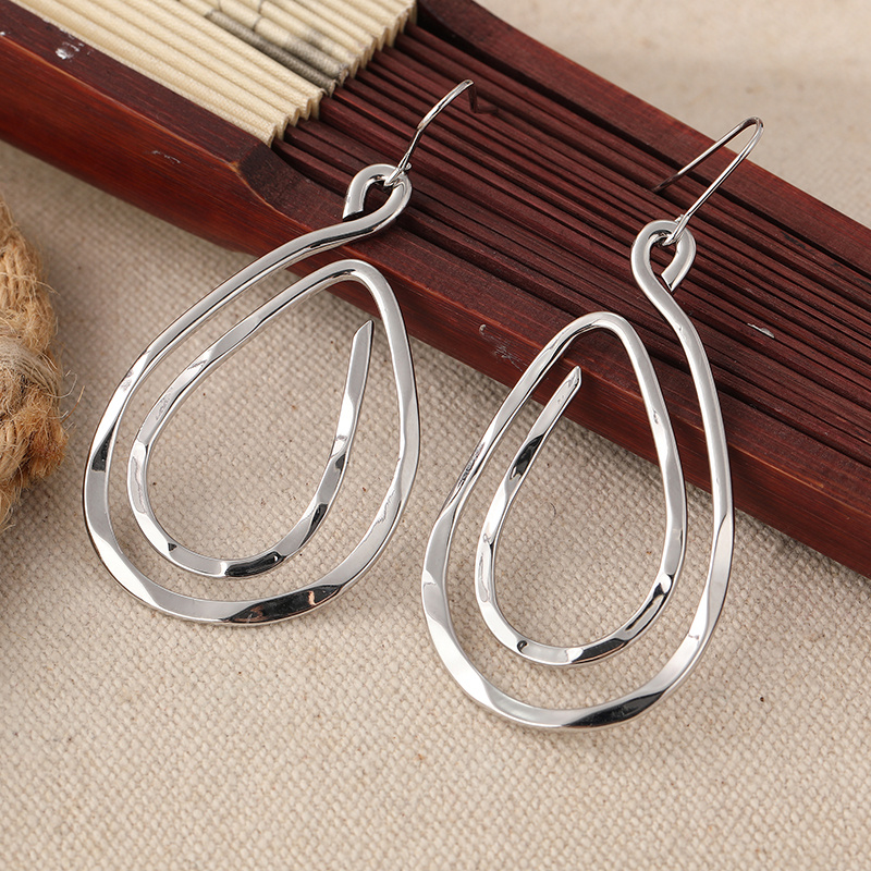 TEMU 1 Pair Of Easy Retro Curved Shaped Pendant Earrings, Personalized Women's Jewelry Suitable For Travel And Vacation, Ideal Birthday Gift For