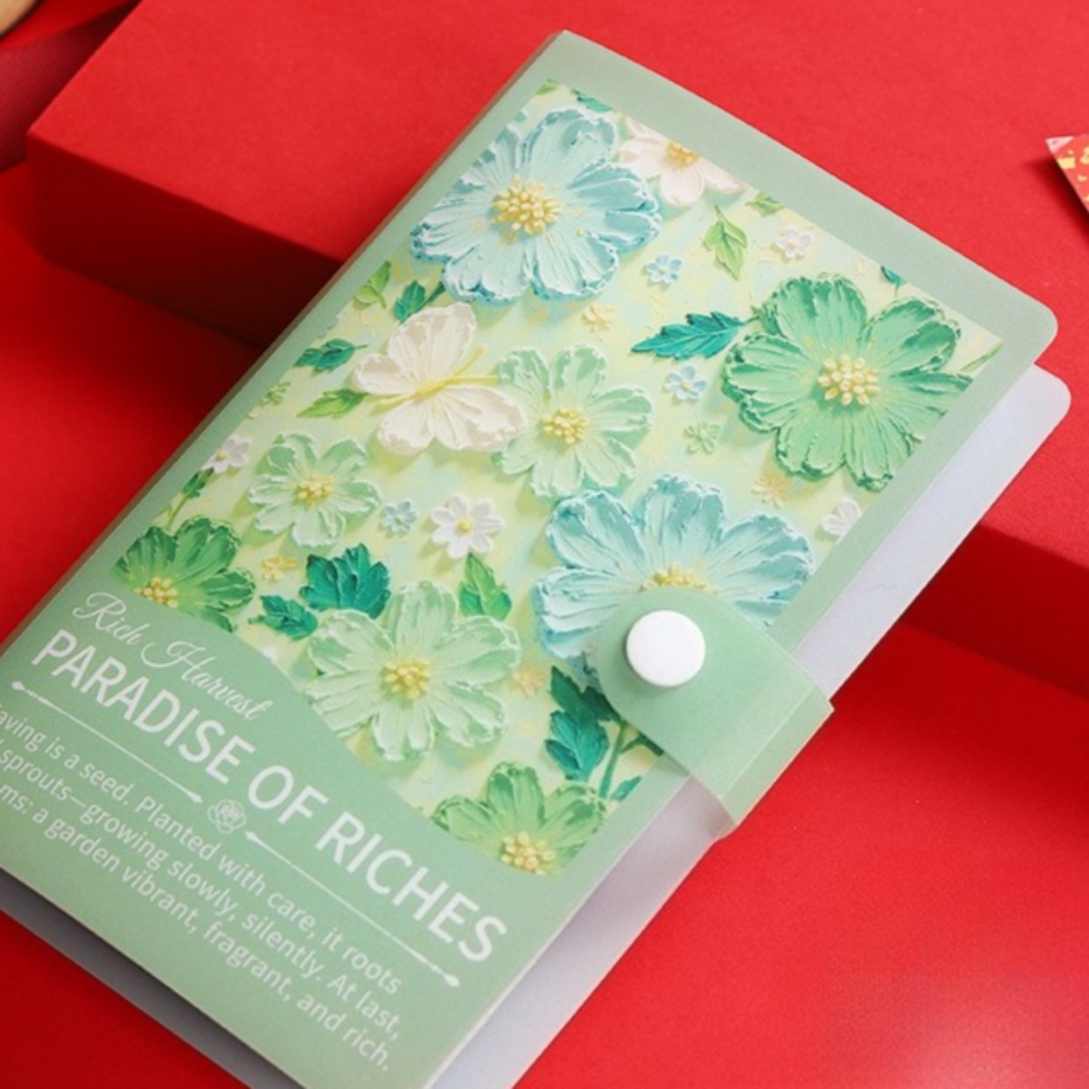 TEMU 1pc A6 Size Oil Painting Style Wallet Clip, Business Card Holder, Card Case, Bill Organizer, Storage Booklet, 50 Sheets, Double-sided Usable
