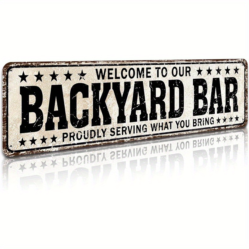 TEMU 2d Flat, 2d Flat Fun Backyard Sign And Outdoor Pool Wooden Decoration, Outdoor Bar Wooden Beer Sign Deck Decoration, Welcome To Bar Sign.