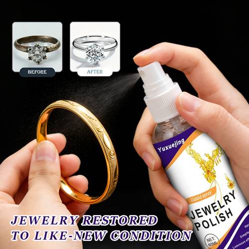 1 bottle 60ml jewelry polishing spray deep oxidation and scratch removal universal for golden silvery platinum jewelry long lasting and anti tarnish jewelry renewal and maintenance good convenient to carry