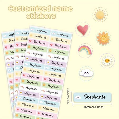 custom pvc name labels 60 120 180 240pcs multipurpose waterproof personalized tags for supplies contemporary style tabletop mount no electricity required