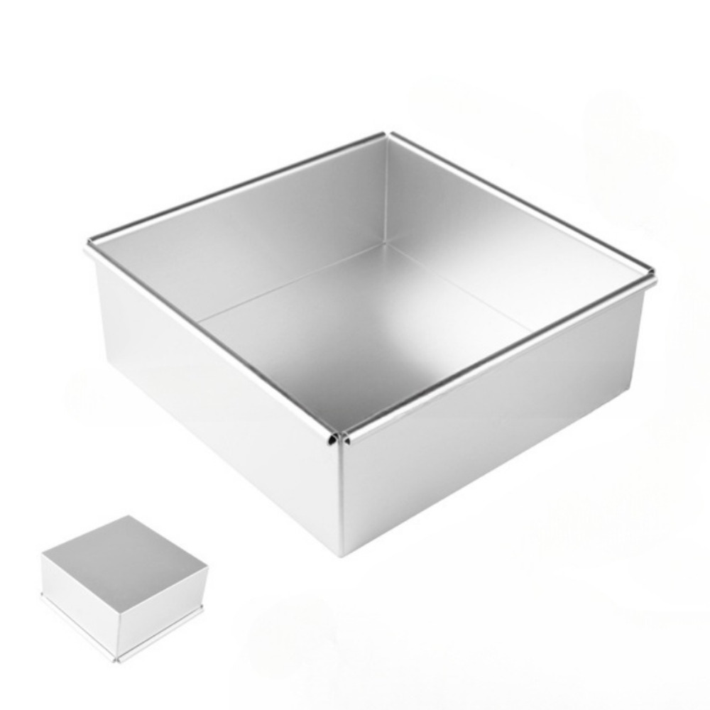 

8-inch Square Aluminum Cake Pan With Fixed Bottom - , For Brownies & Breads - Baking Tool