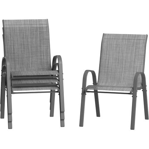 4pcs outdoor stacking chair set durable design patio and garden seating powder coated end
