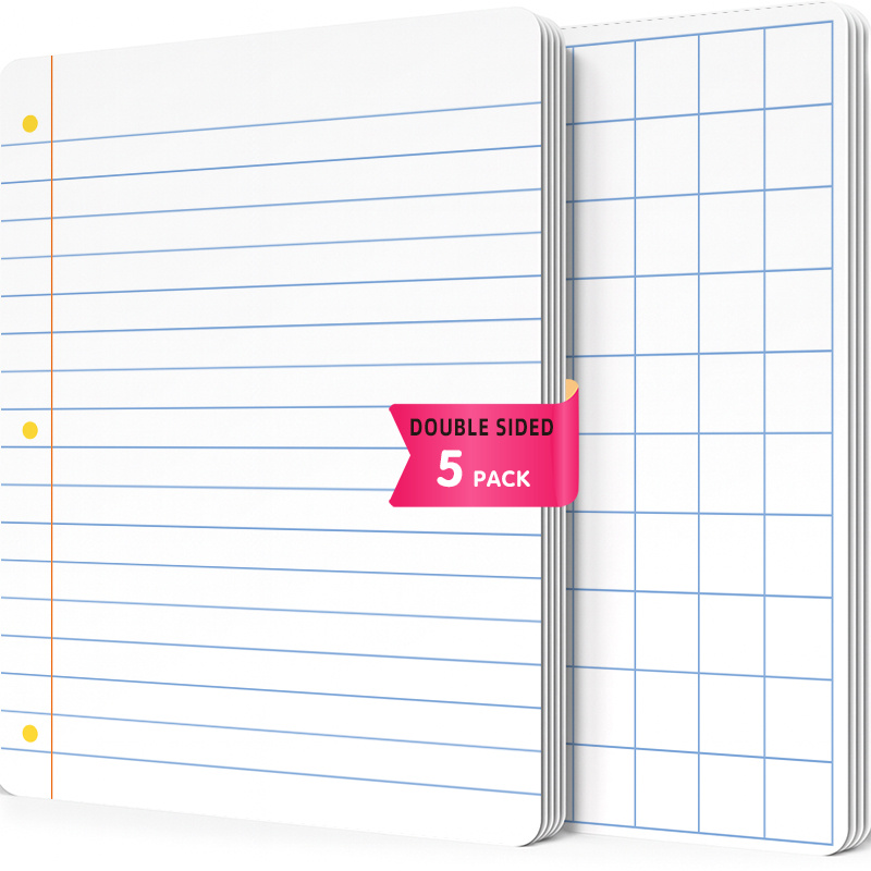 TEMU 5 Sheets Of Alphabet Number Handwritten Double-sided Dry Erase Whiteboard - 11.22"x8.27" Whiteboard Paper, Erasable Grid Presentation Poster Set