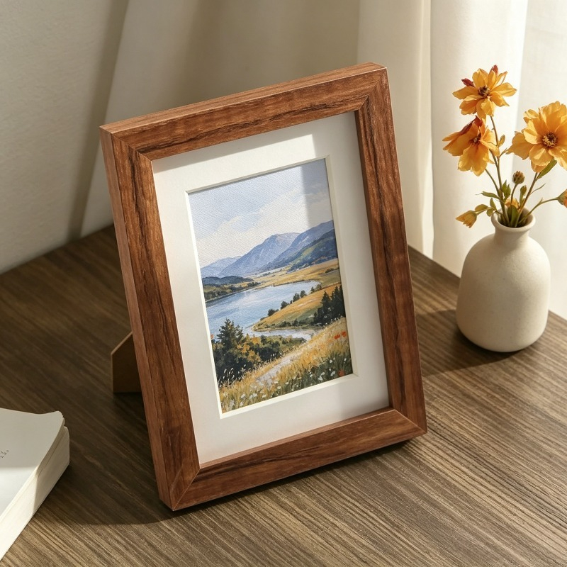 1pc Modern Minimalist Photo Frame Suitable for 4x6/5x7/6x8 Photos, Vertical Tabletop or Desktop Picture Frame with Vertical Orientation, Contemporary Rectangular for Wedding, Couple Portraits, for Office Decor - High-End Display