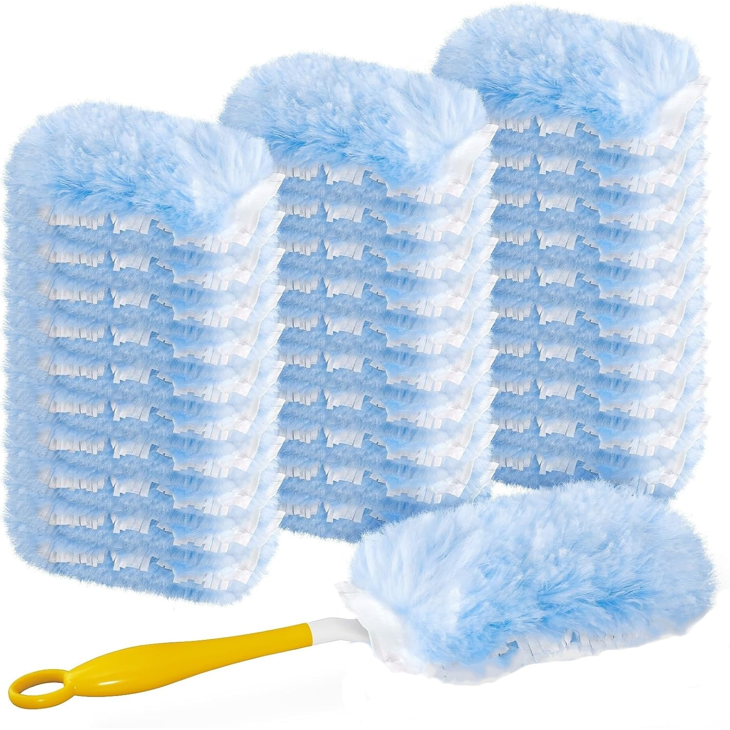 TEMU 30pcs Dust Removal Cloth Refill Pack, Includes 1 Handle, Electrostatic Dusting Cloth, Disposable Microfiber Cleaning Brush With Handle Hole,