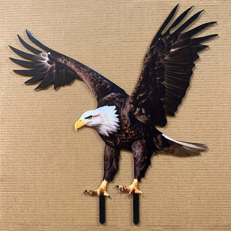 Image of 2d Flat Printing, Eagle Garden Floor Insert - Acrylic Outdoor Lawn Art, A For Halloween And Festive Decor
