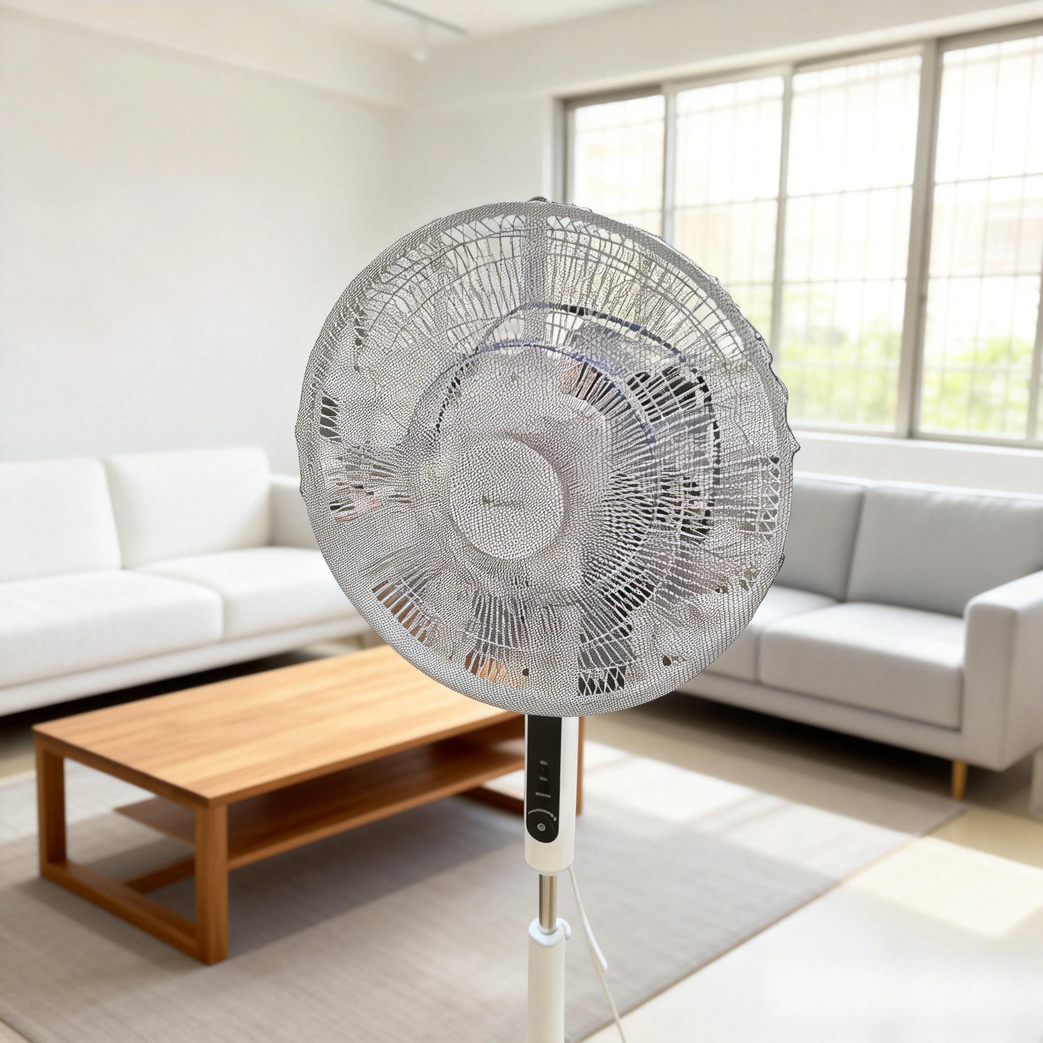 TEMU 5pcs Washable Reusable Fan Dust Covers - Home Elastic Dust Net For Electric Fans, Finger Protection Device, Anti-pinch Guard - Cover, Improving