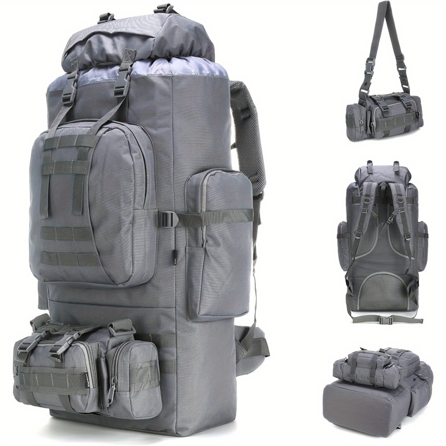100l backpack camping hiking sturdy oxford material zipper - Temu