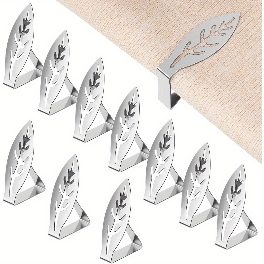 Image of 5/10pcs Stainless Steel Tablecloth Clips Set, Heavy-duty Non-slip Tablecloth Fasteners For Outdoor Dining Tables/restaurants/home Use, Garden & Patio Tablecloth Holders