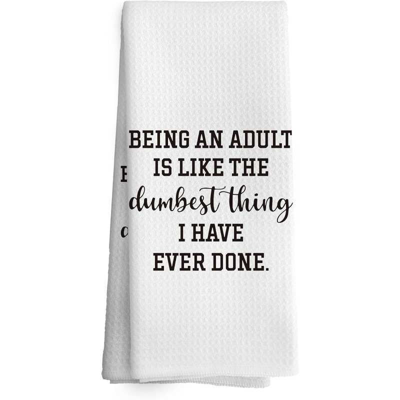 TEMU Cleaning Cloth 1pc Kitchen Towel 1pc Fun Adult Humorous Kitchen Towel Dishcloth Cleaning Cloth, Unisex Gift, Decorative Absorbent With Slogan,