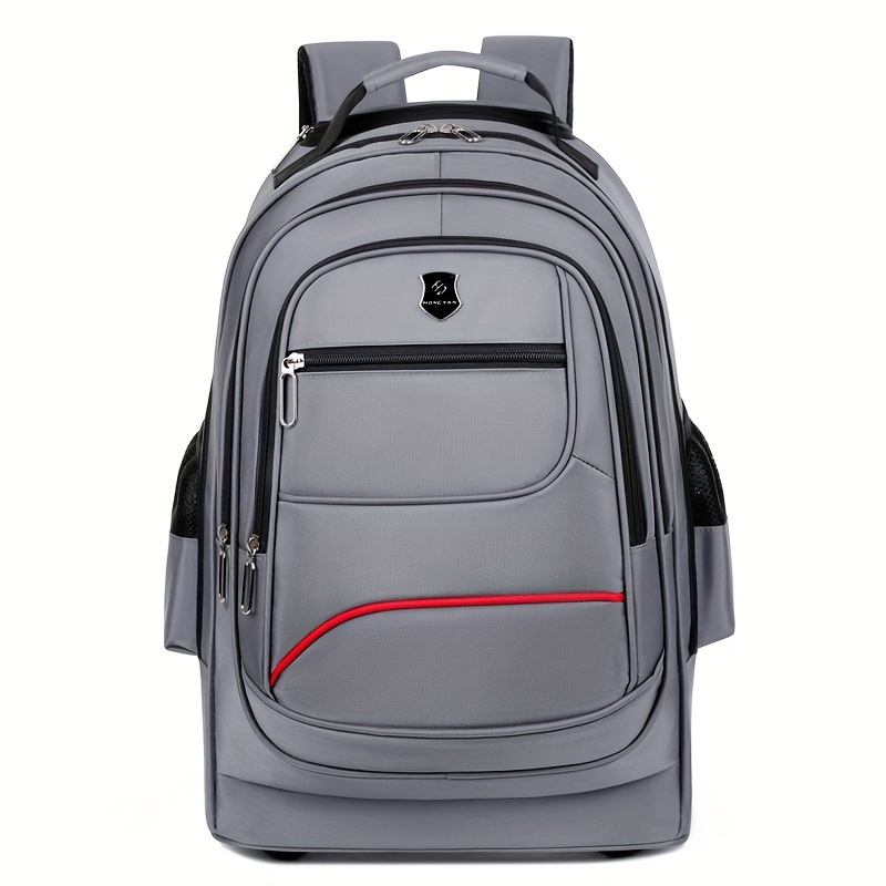 TEMU Durable Travel Backpack With Trolley - Large , Laptop Compartment, Wheels - Available In Gray, , Black