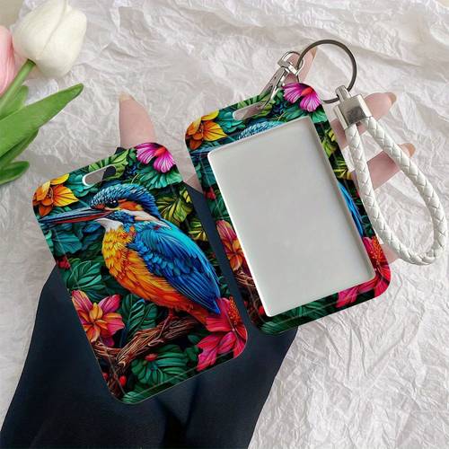 Vivid Pattern Durable Plastic ID Badge Holder with Lanyard for Cards Transparent Window Compatible with Credit, Metro, Bus Cards-Nurse, , Student Accessory