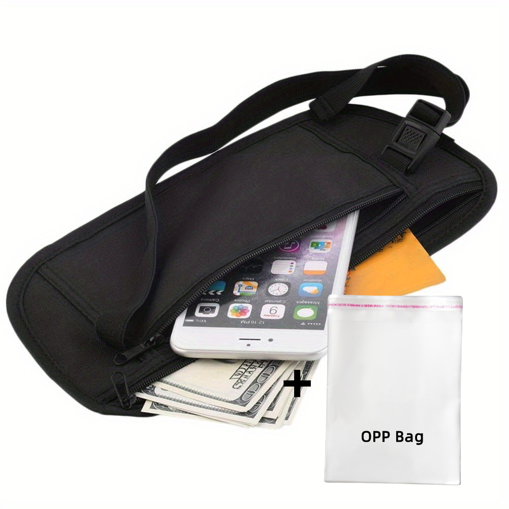 TEMU [lightweight Belt Bag] Lightweight Crossbody Purse+1pc Opp Bag, Outdoor Belt Bag | Invisible Nylon Waist Bag For Sports & Travel