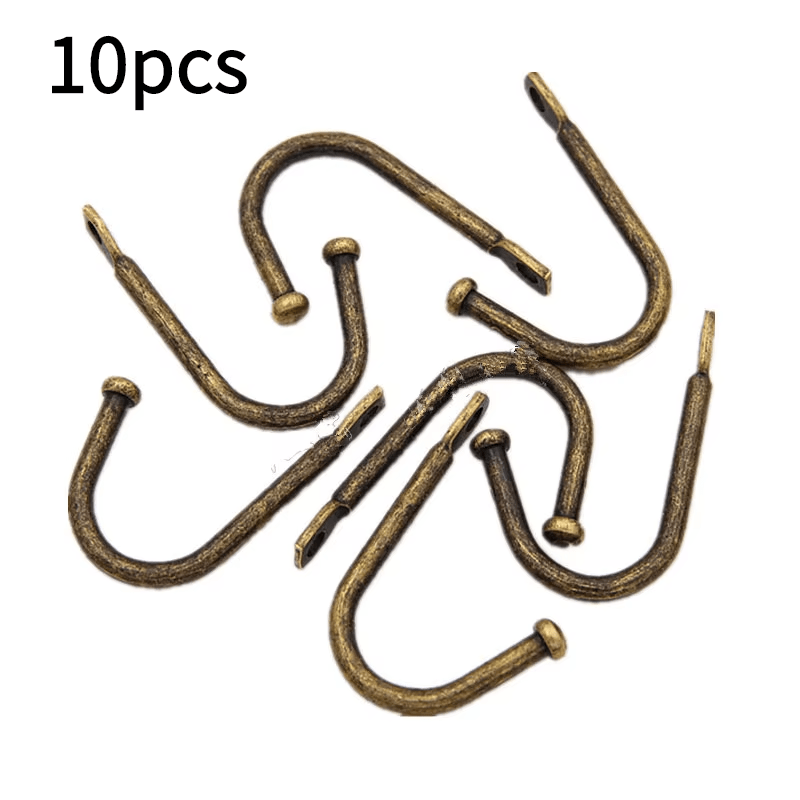 10-pack Retro Cast Iron Single Hook Brackets, Wall Mount Storage Row , Retro Porch Door Hanger Rack, Cabinet Decor Hooks, Utility Hooks