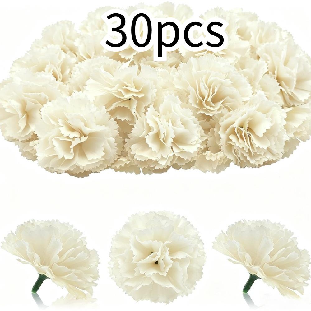 TEMU 30pcs - Têtes de fleurs de géranium de simulation, matériaux d'artisanat de fleurs artificielles en soie, décorations florales pour mariage à