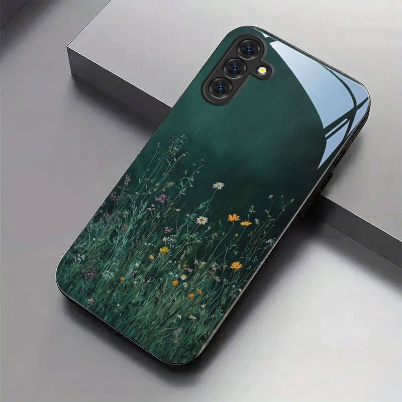TEMU Phone Case - Green Phone Case Tempered Glass For Galaxy