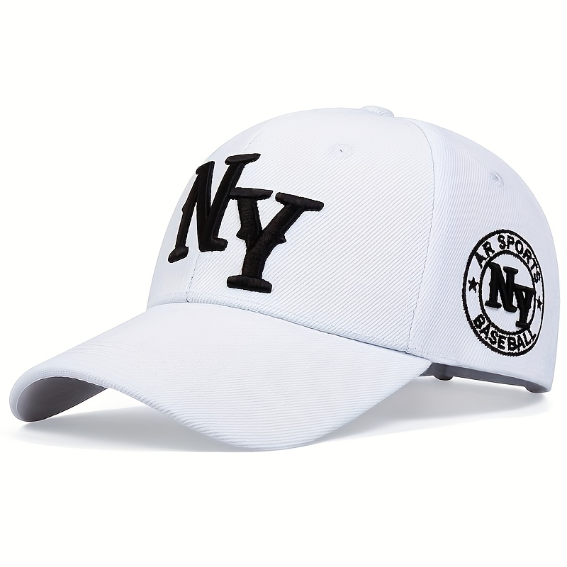 Unisex Ny Embroidered Baseball Cap, Outdoor Adjustable Casual Snapback Hat, Suitable For Travel, , And Vacations