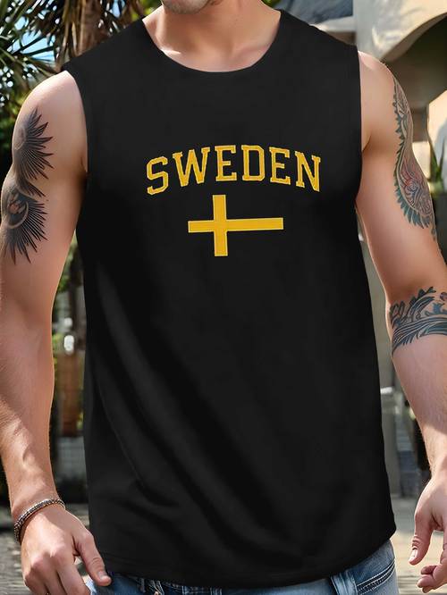 swedish faith mens standard size tank sleeveless sports vest casual breathable