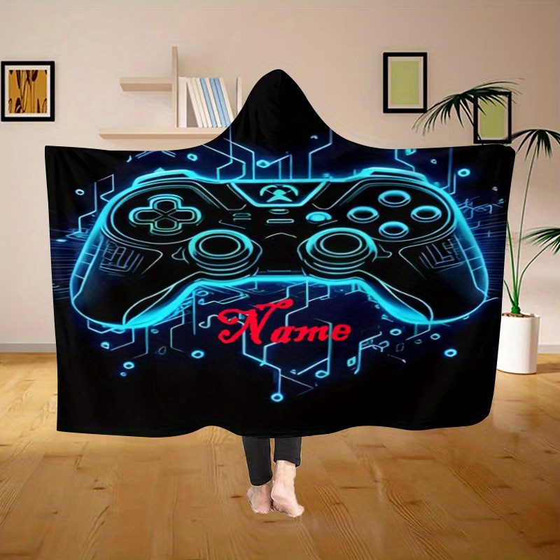TEMU 1 couverture personnalisée avec nom et motif de jeu, impression numérique HD, douce et confortable, cadeau idéal