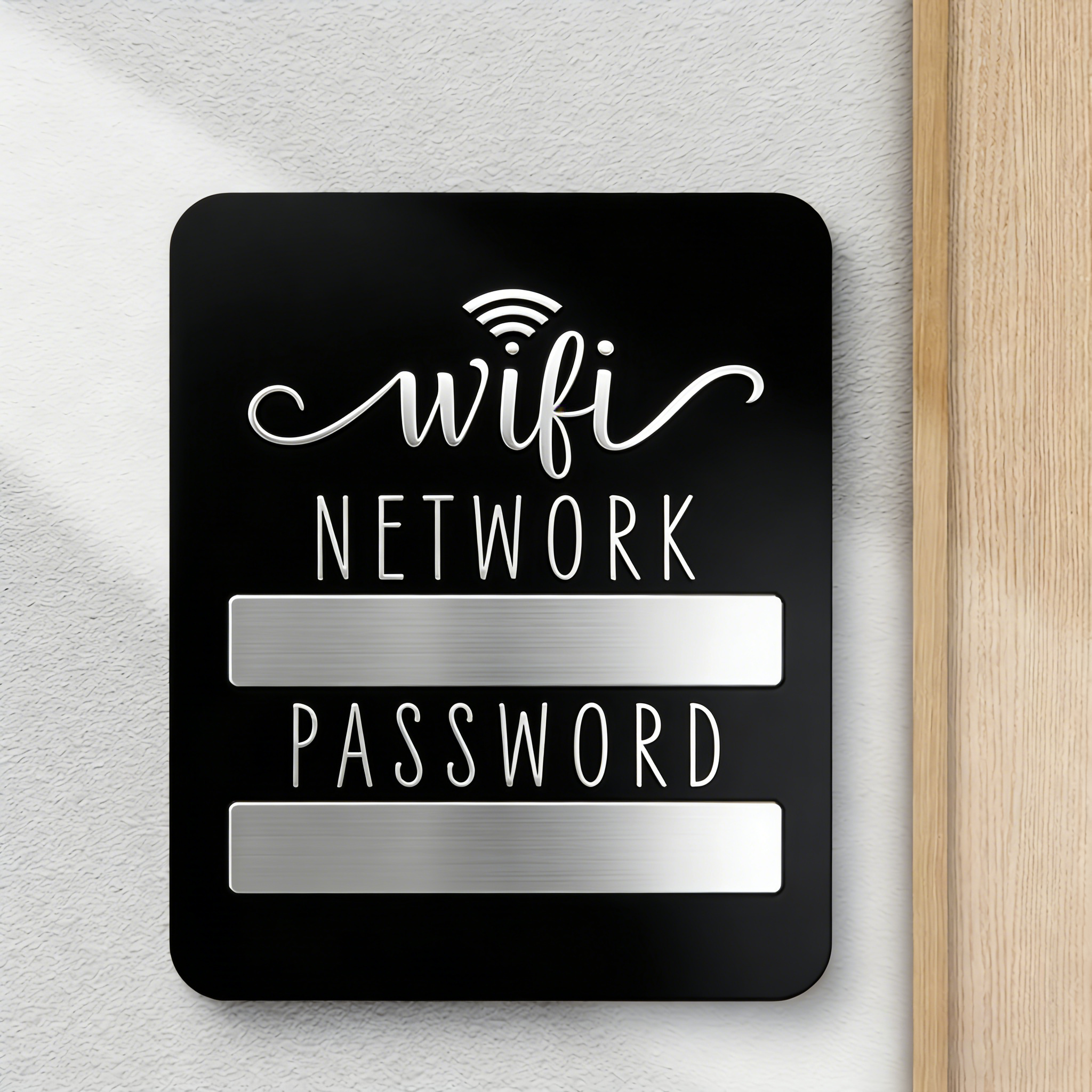 TEMU Modern Wifi Password Sign - Multifunctional Door Hanger, No Power Required, Suitable For Home And Office Decor