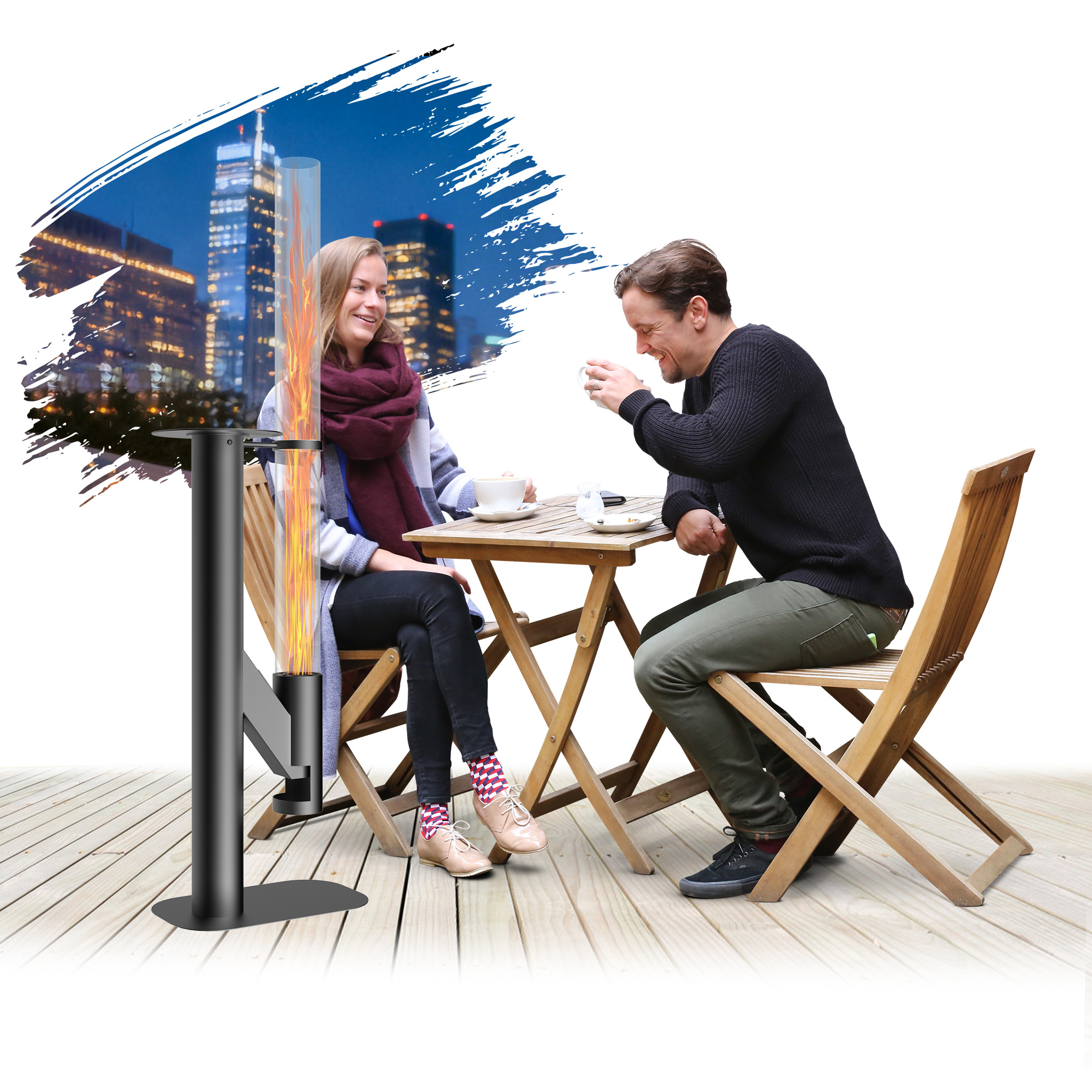 Image of 80/100mm Diameter Metal Fire Pillar, Compatible With Wood/charcoal/pellet Fuel, Removable Fire Pit, Suitable For Patios, Gardens, And Camping, , An Fireplace Alternative For Parties . Silvery/black