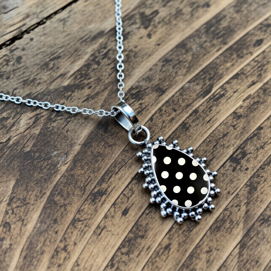 TEMU 1pc Polka Dot Teardrop Necklace Fashion Necklace Trendy Necklace Statement Necklace Pendant Necklace Unique Jewelry Additions Cute Jewelry