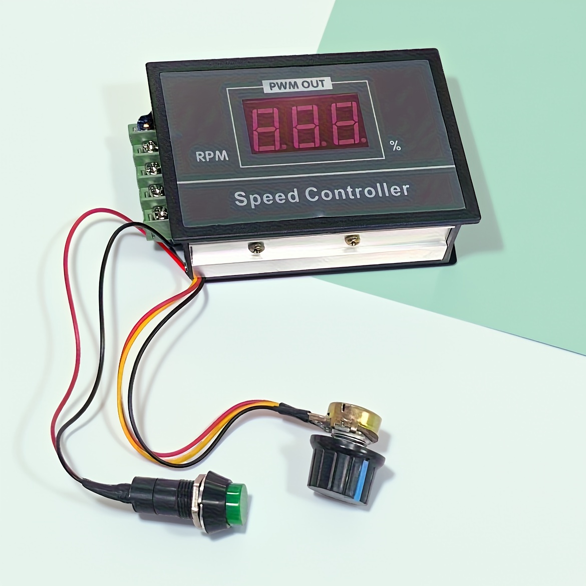 PWM DC Motor Speed Controller – 6-60V 30A With Digital Display, Start/Stop Switch & Potentiometer