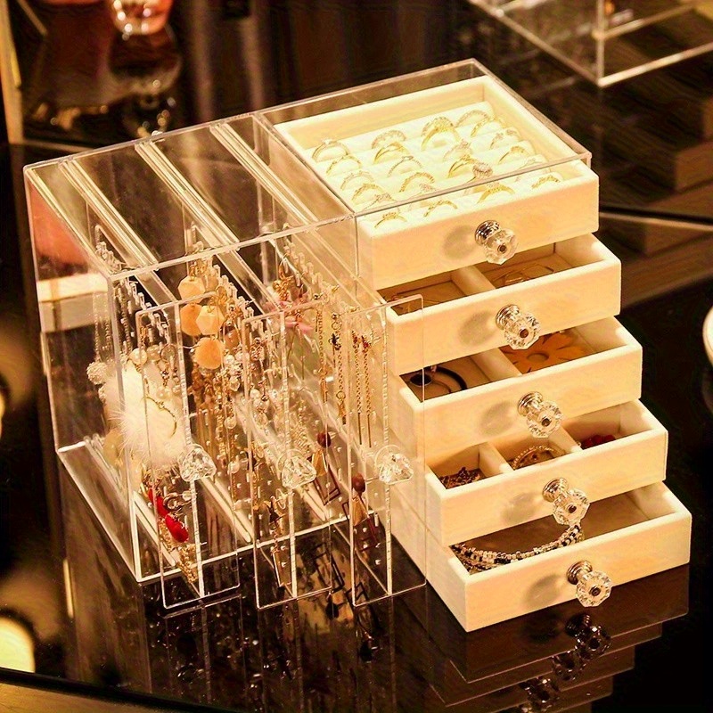  multi function jewelry organizer designed for earrings studs necklaces elegant storage with customizable dividers must have   decor to showcase     Product details 0