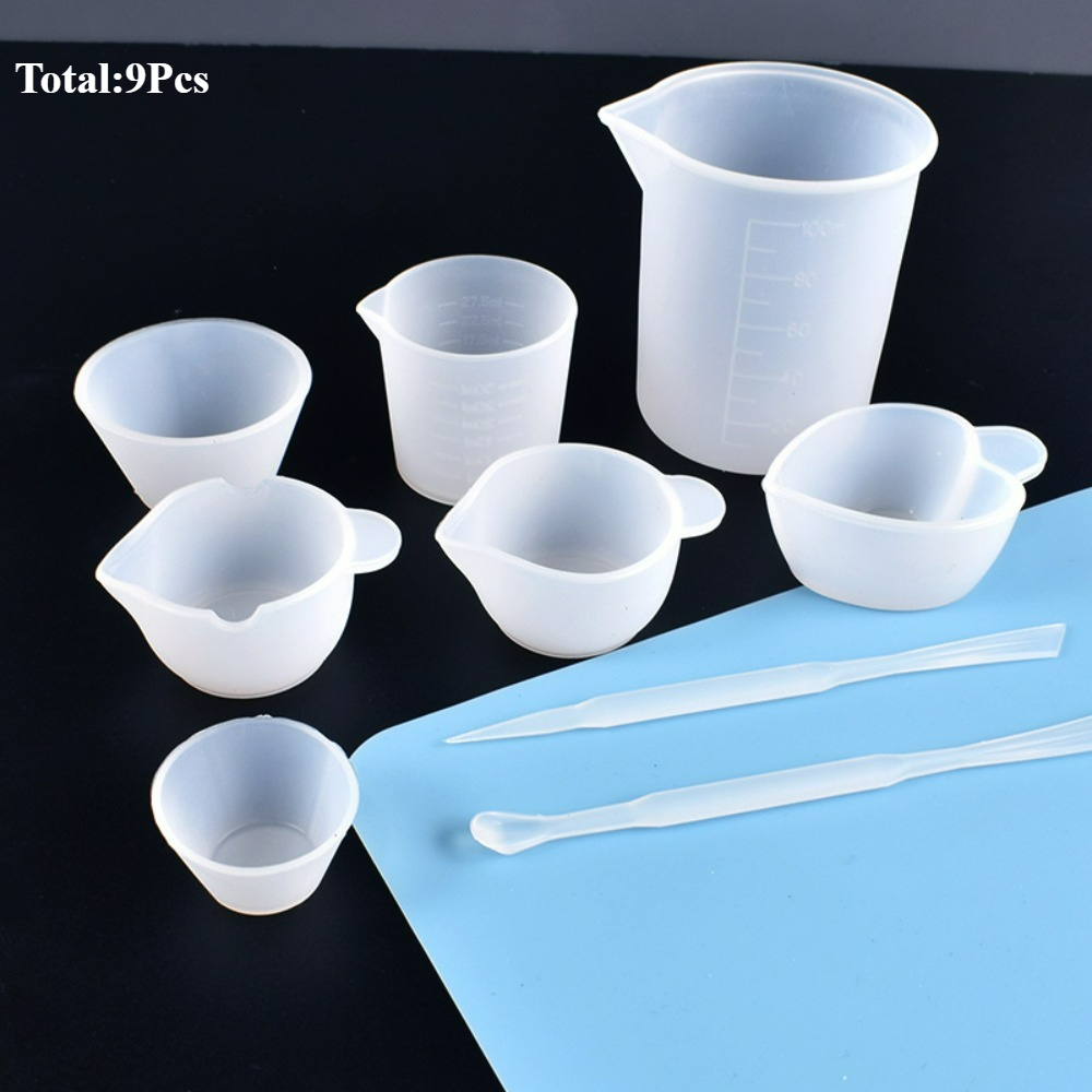 9pcs/set Resin Liquid Mold Set Diy Mold Accessories Suitable For Handmade Crafts Decoration Multifunctional Resin Liquid Molds