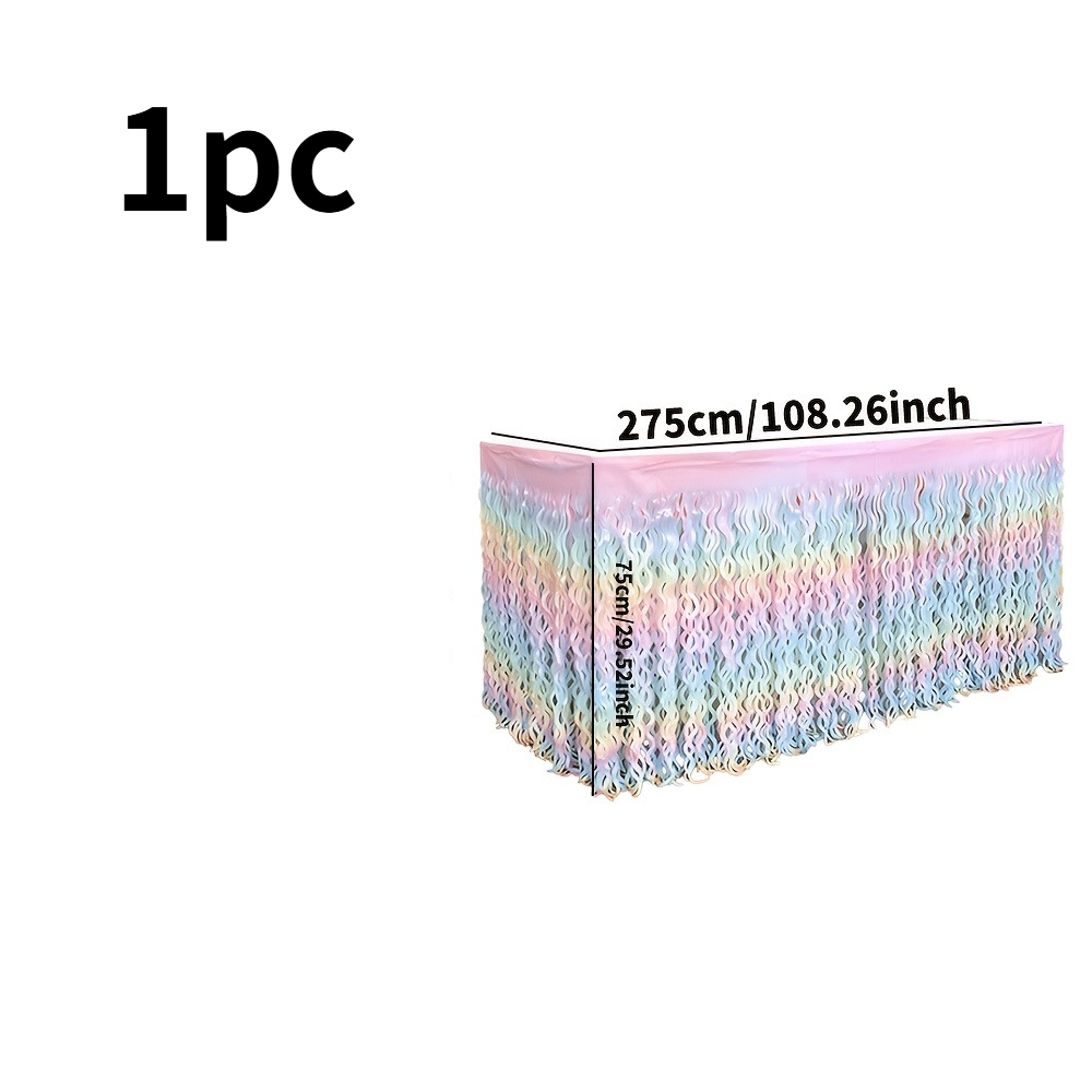 TEMU 1pc Pastel Rainbow Fringe Garland Decoration - Jumbo 108.27x29.53in Party Backdrop With Fringe Streamers Suitable For Birthday Wedding Shower,,