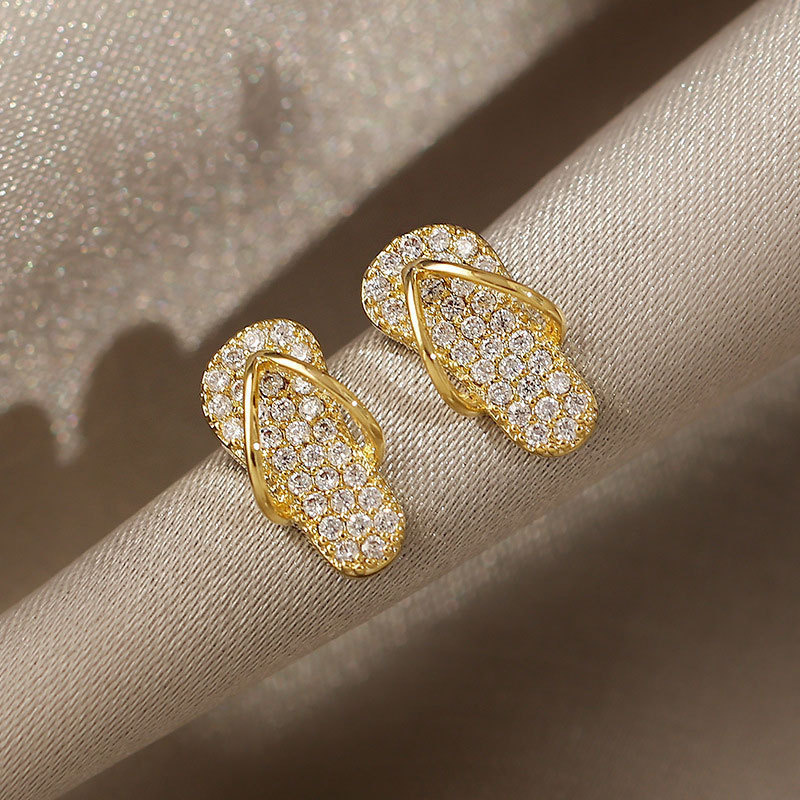 TEMU A Pair Of Simple And Personalized Small Slippers Earrings, New Earrings, Light Luxury And Fashionable Jewelry Gift Earrings Suitable For Women'