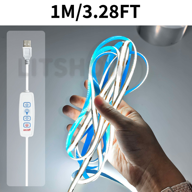 TEMU Interruttore dimmerabile a 3 tasti, striscia LED , illuminazione notturna flessibile, densit� senza punti, , per ufficio, specchio da trucco,