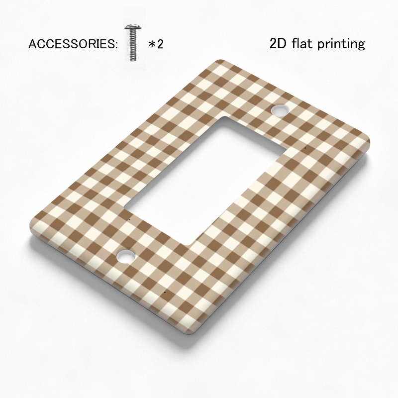 TEMU 1pc 2d Flat Printed "classic Plaid , Simple Yet Not Plain." Switch Panel Cover, Wall Decoration, Suitable For Light Switches Or Sockets, With No