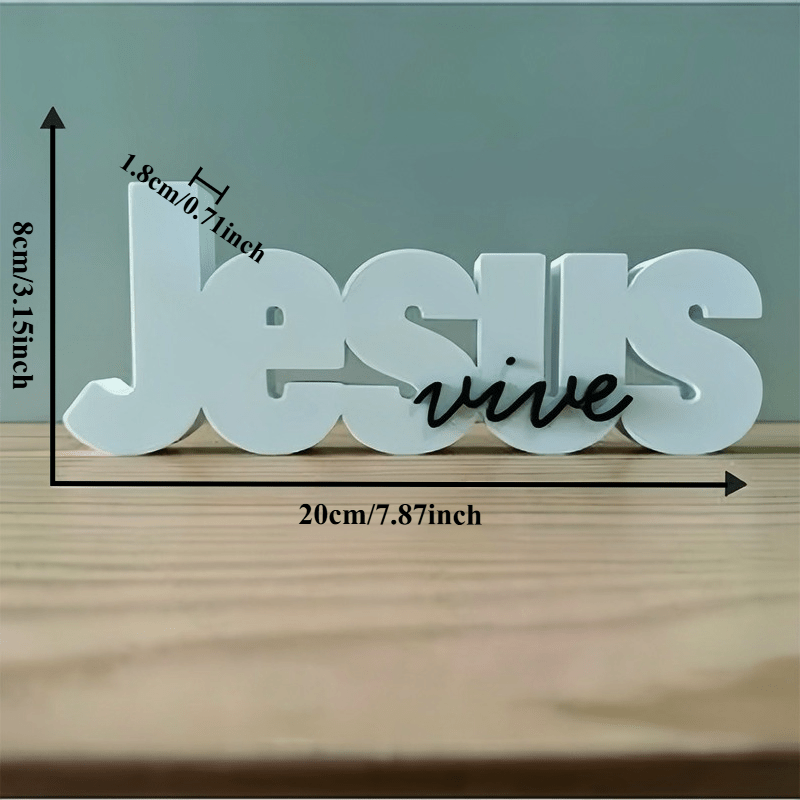 TEMU [2D Plat] Ornement de Vie Décoration Religieuse de Pâques Lettre de Bureau Ornement Église Cadeau Thème de Pâques Bijou de Prière