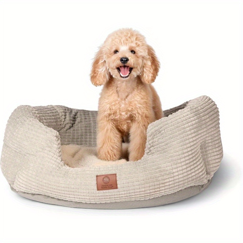 26 clamshell cuddler dog bed for medium large dogs plush popcorn texture non slip bottom machine washable ultra soft polyester with   support stylish pet bed for hardwood tile floors big dog bed cozy indoor resting elegant pet furniture durable supportive filling   fabric Product details 0