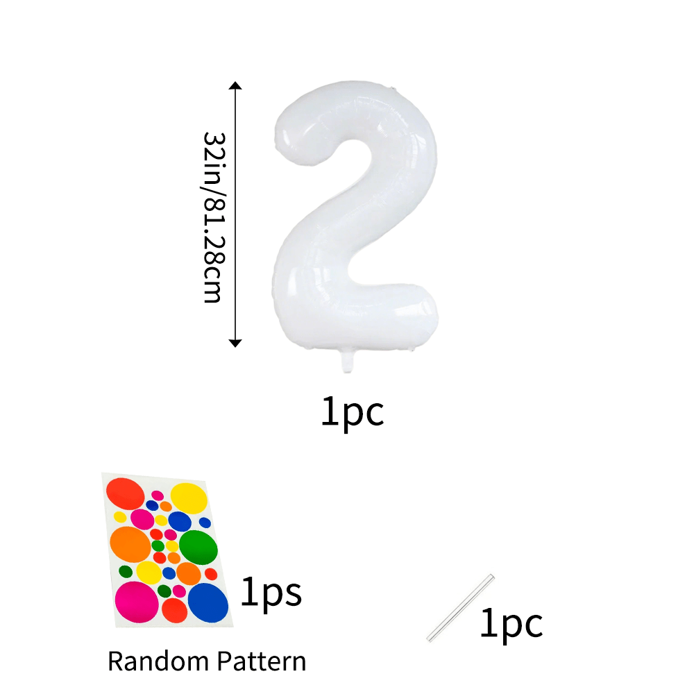 TEMU 3pcs, 32 Inch 2 Foil Balloons+colored Dot Stickers+air Blowing Tube, Birthday, Wedding, Proposal, Anniversary Celebration, Photo Props, Party