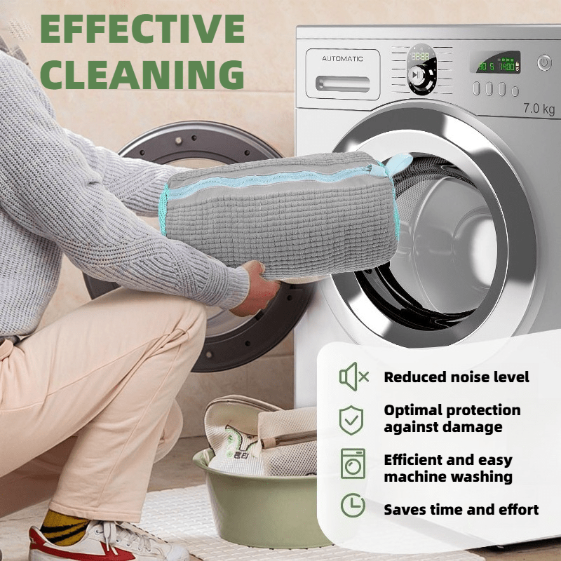 reusable washing machine bag with ultra   cleaning system zipper   suitable for sports shoes tennis shoes and washing machines dryers compatible with front top mounted washing machines and dryers laundry bag washing bag details 4