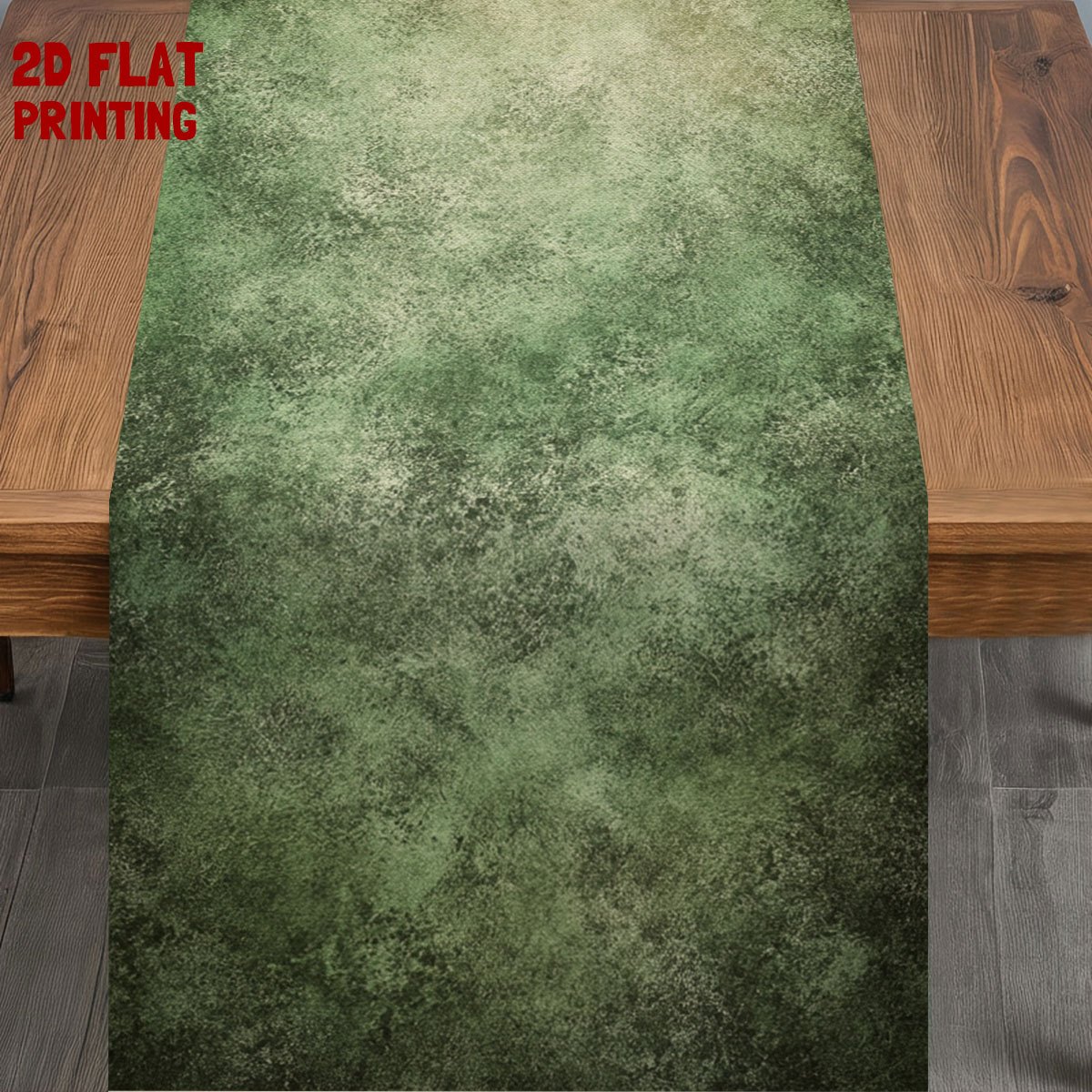 TEMU 1pc Of Light Green Misty Gradient Creative 2d Printed Table Flag | Suitable For Christmas And | Natural Style / And Fresh Atmosphere | Light