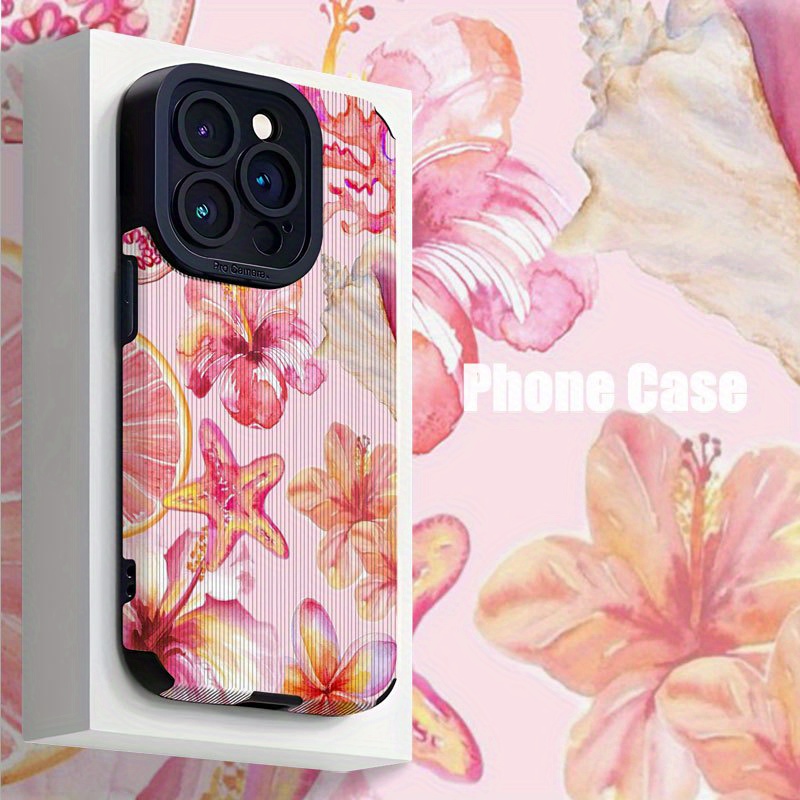 TEMU Phone Case: Vibrant Summer Elements Pattern Phone Case Compatible With Iphone 16 Pro Max/15 Pro Max/14/16 Plus/15/13 Pro/12/11/7/8 Plus/x/xr/xs