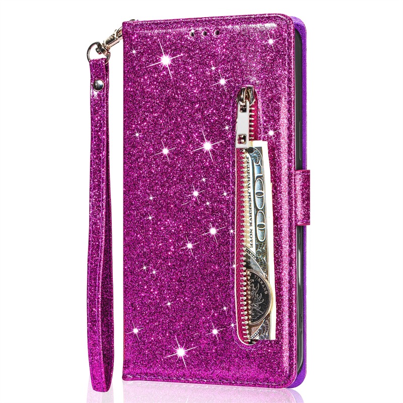 TEMU Fashion Glitter Zipper Case For Iphone 17 Air, 17 Pro Max, 16 Plus, 15, 14, 13, 12, 11, Xr, Xs Max, 8, 7 Plus - Anti-drop Protective Cover