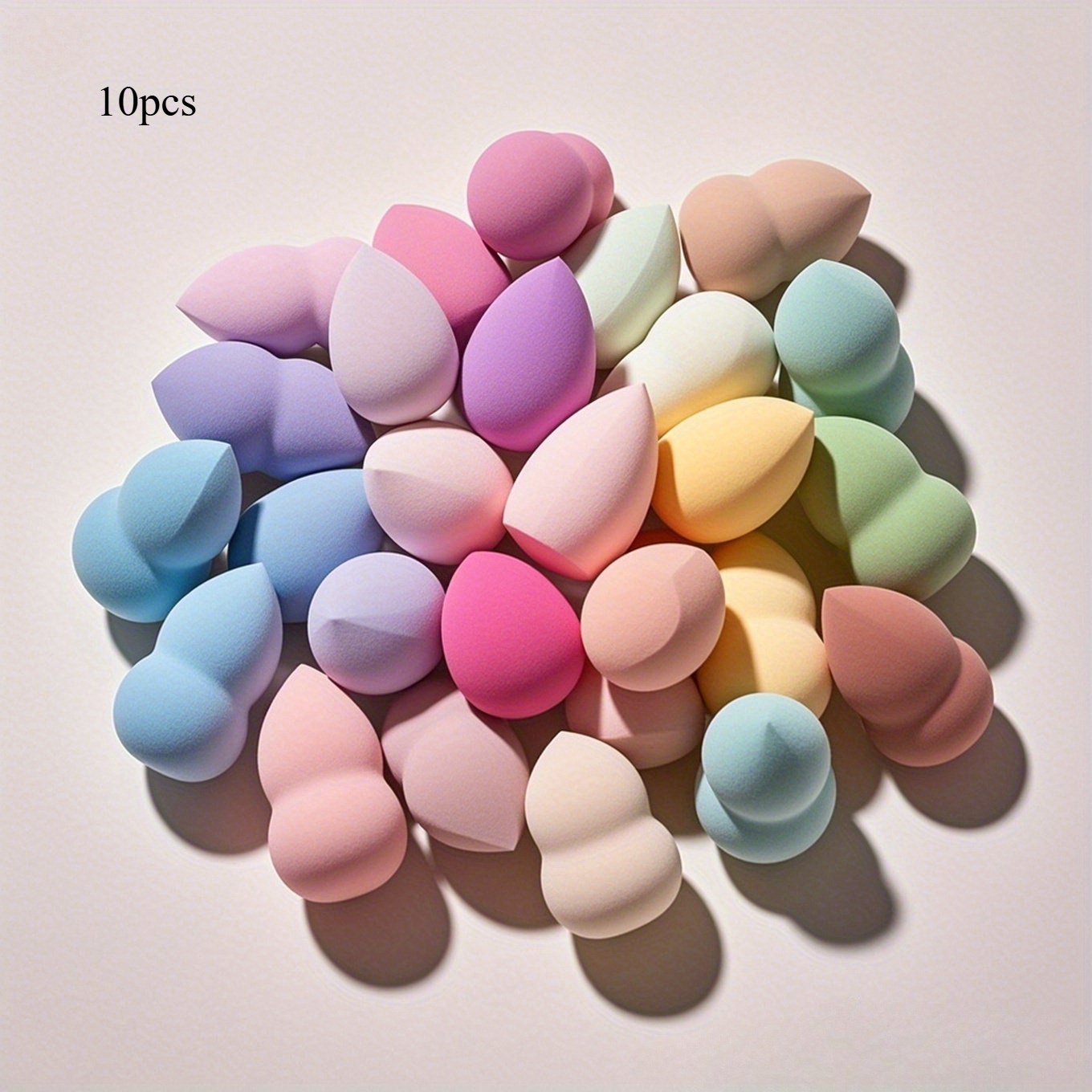 TEMU 10/ 20/ 25pcs High Quality Makeup Sponges Latex Blenders For Blending Multi Color Cosmetic Sponges For All Light Beige Skin Types