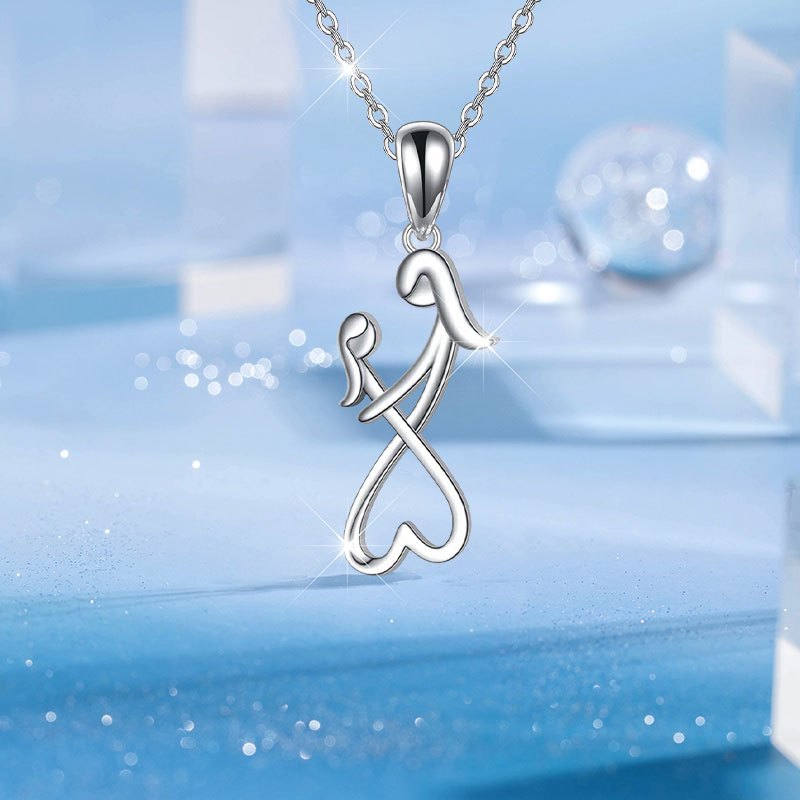 TEMU Warm And Personalized Mother Daughter Fashion Simple Necklace Party Commemorative Jewelry Exquisite Christmas Birthday Gift